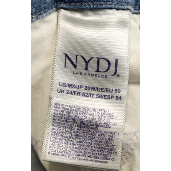 NYDJ Jenna Lift Tuck Ankle Jeans Women 20W Straight Frayed Hem Radiance Blue - Picture 11 of 13